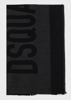 Шерстяной шарф Dsquared2 с логотипом, фото